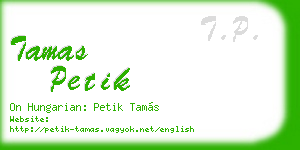 tamas petik business card